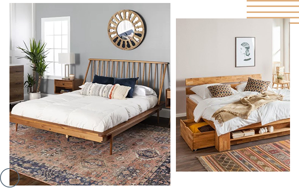 lits en bois pour des chambres parentales de style vintage